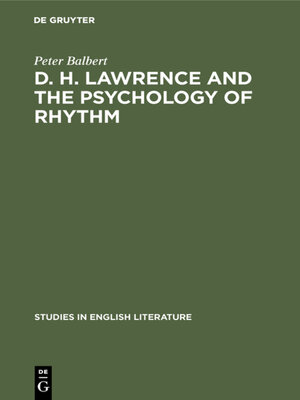 cover image of D. H. Lawrence and the Psychology of Rhythm